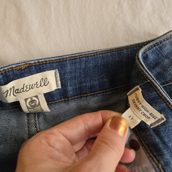 Madewell Curvy 11" High Rise Skinny Crop Medium Blue Wash - Picture 3 of 11